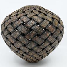 Maple wood  turned  carved  textured  pierced  pyrography  acrylic paints