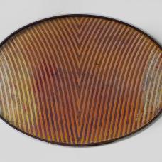 oval object  paper  wood  paint  dye  shellac  varnish