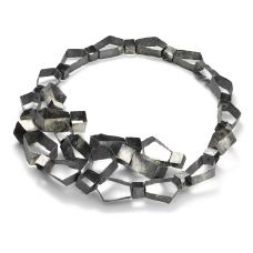 Necklace Sterling silver oxidized with heated Constructed