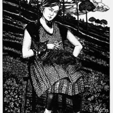  Being content with nature  familiar or unexpected  is enriching us. Single sheet of black paper cut with scissors mounted on white board.