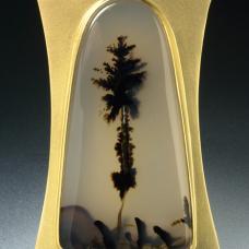 hand fabricated in 18k  22k gold and brazilian agate.