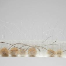 Handwoven silk  brass  and horsehair with sycamore