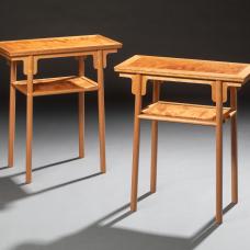 A faithful copy of a Ming dynasty table. The splayed legs  subtle details  and glueless interlocking joinery are all hallmarks of classical Chinese furniture. Work from this period  an epitome of design and construction  is a lesson in beauty and restraint. This pair is in cherry.