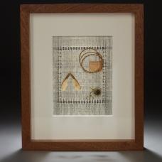 Handwoven silk and brass with maple  iris  envelope and burr