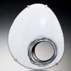 Vitreous enamel  enamel pencil  18K gold  copper  oxidized silver. Fabricated.