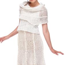 Transparent Spiral Shawl  topper and skirt with different fabric such as paper  cotton and wool