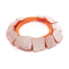 hand fabricated  copper  sterling silver  enamel on copper  powder coat  nylon cord