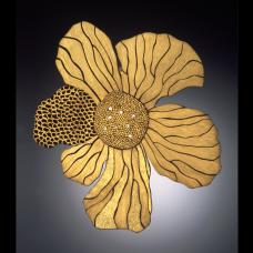 Po Mok Sang Guem (Korean Damascen 24K inlaid on Steel) Brooch and Neckpiece.