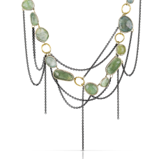 stone necklace with draped chains