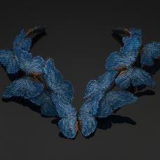 necklace with blue butterflies