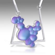 metal necklace with glass pendant