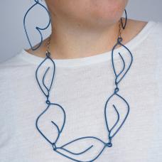 necklace with large wire leafy links