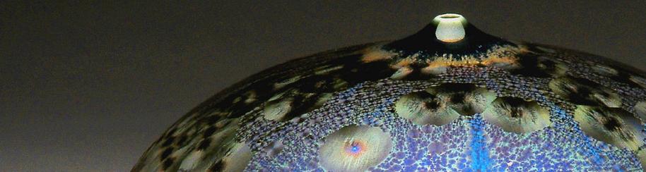 Blue and copper ceramic vase