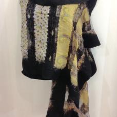 scarf with rectangular dyed sections